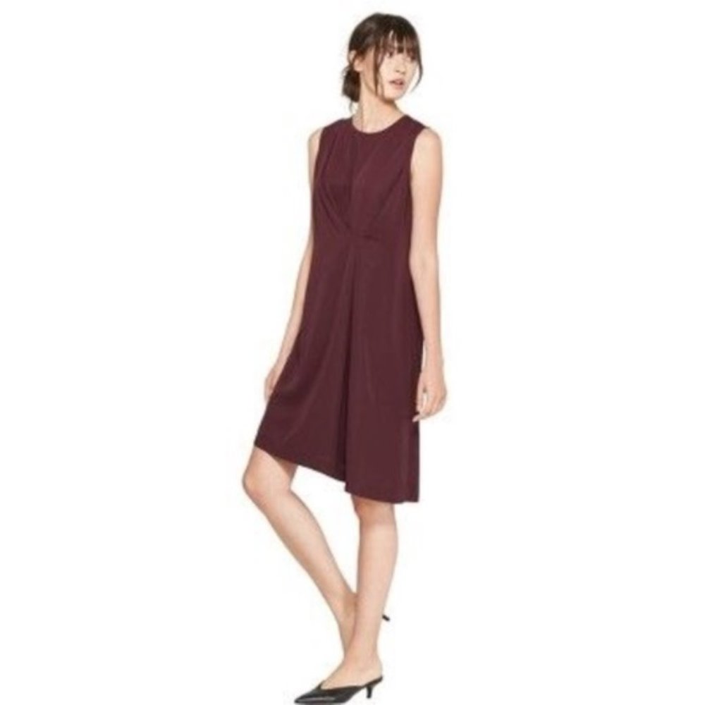 New PROLOGUE Wine Draped Asymmetric Dress XXL NWT - Picture 1 of 8
